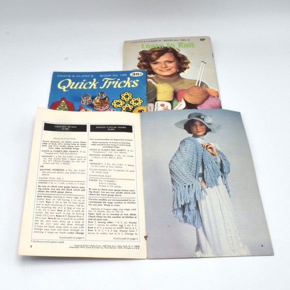 Vintage 3 Book Set Knit & Crochet Yarn Art Pattern Books Grannycore - Picture 6 of 10